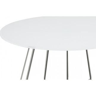 Table basse design, plateau de verre blanc, hauteur réglable, CASINI