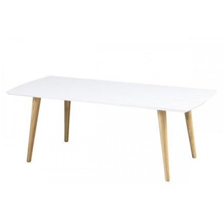 Table basse très tendance design en bois, ELSA, Blanc