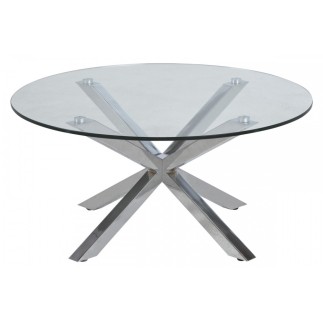 Table basse design en verre et métal, HOLIDA
