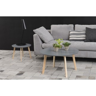 Table basse tendance en bois laqué gris foncé, MONA
