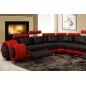 Canapé d'angle PETIT VENDOME en cuir haut de gamme italien vachette Vénésetti. Cuir supérieur luxe Noir N°366 Rouge N°012. Vénés