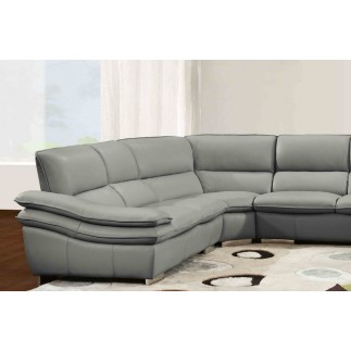 Canapé d'angle ELEGANCIA en cuir haut de gamme italien vachette Vénésetti Cuir Prestige luxe Gris clair 476 - Vénésetti