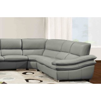 Canapé d'angle ELEGANCIA en cuir haut de gamme italien vachette Vénésetti Cuir Prestige luxe Gris clair 476 - Vénésetti, méridie
