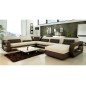 Canapé d'angle CRISTAL II en cuir haut de gamme italien vachette Vénésetti. Cuir Prestige luxe. Ecru 435 couleur principale et c