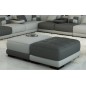 Ensemble de 3 poufs en cuir italien ELIXIR: 2x Gris clair principal (gris foncé seconde) et 1x gris foncé principal (gris clair