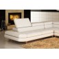 Canapé d'angle en cuir italien 5/6 places Grand CITY, blanc, angle droit Canapé d'angle en cuir italien 5/6 places Grand CITY, blanc, angle droit