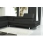 Canapé d'angle en cuir italien 5/6 places Grand CITY, noir, angle gauche Canapé d'angle en cuir italien 5/6 places Grand CITY, noir, angle gauche