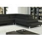 Canapé d'angle en cuir italien 5/6 places Grand CITY, noir, angle droit Canapé d'angle en cuir italien 5/6 places Grand CITY, noir, angle droit