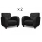 Ensemble de 2 superbes fauteuils en tissu de qualité MAGDA, noir Ensemble de 2 superbes fauteuils en tissu de qualité MAGDA, noir