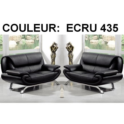Ensemble de 2 canapés PASSY 2 places en cuir haut de gamme italien vachette Vénésetti. Tout cuir supérieur luxe (tour de caisse