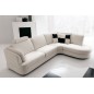 Canapé d'angle ALMERIA en cuir haut de gamme italien vachette Vénésetti Cuir Prestige luxe Blanc N°781. Angle droit vue de face,