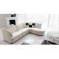 Canapé d'angle ALMERIA en cuir haut de gamme italien vachette Vénésetti Cuir Prestige luxe Blanc N°781. Angle droit vue de face,