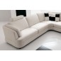 Canapé d'angle ALMERIA en cuir haut de gamme italien vachette Vénésetti Cuir Prestige luxe Blanc N°781. Angle droit vue de face,