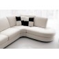 Canapé d'angle ALMERIA en cuir haut de gamme italien vachette Vénésetti Cuir Prestige luxe Blanc N°781. Angle droit vue de face,