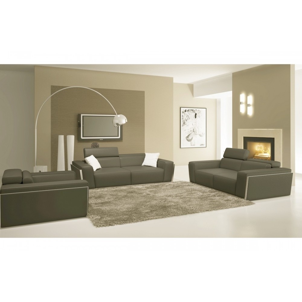 Ensemble DIVIN composé d'un canapé 3 places et d'un canapé 2 places et d'un fauteuil, cuir Prestige luxe haut de gamme italien v
