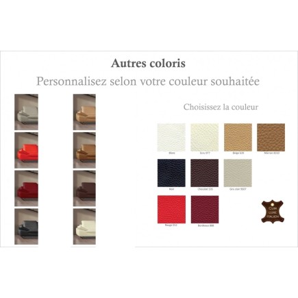 Fauteuil une place en cuir supérieur luxe haut de gamme italien TORINO, couleur personnalisée