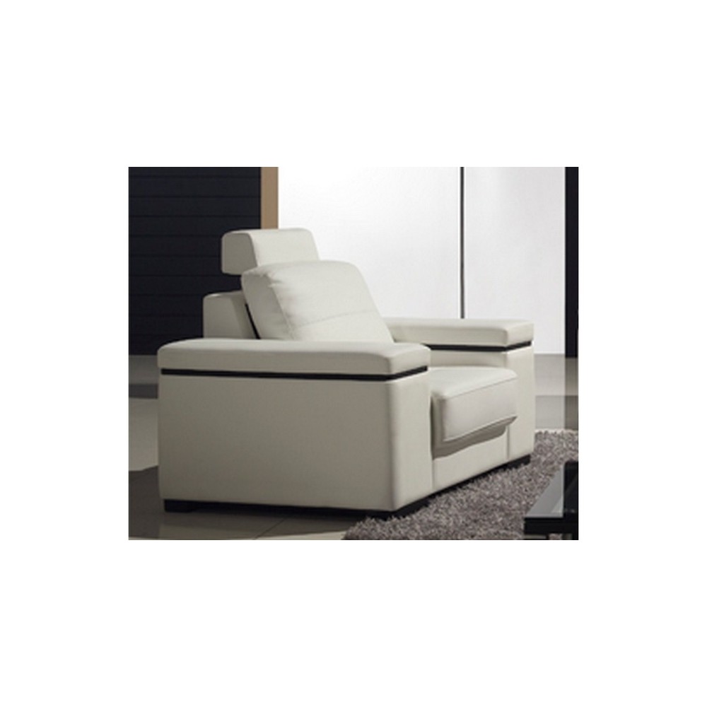 Fauteuil une place en cuir italien MAISON BLANCHE, blanc Fauteuil une place en cuir italien MAISON BLANCHE, blanc