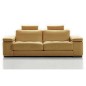 Canapé 2 places en cuir italien MAISON BLANCHE, beige
