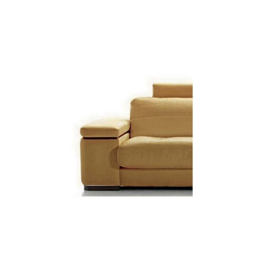 Fauteuil une place en cuir italien MAISON BLANCHE, beige