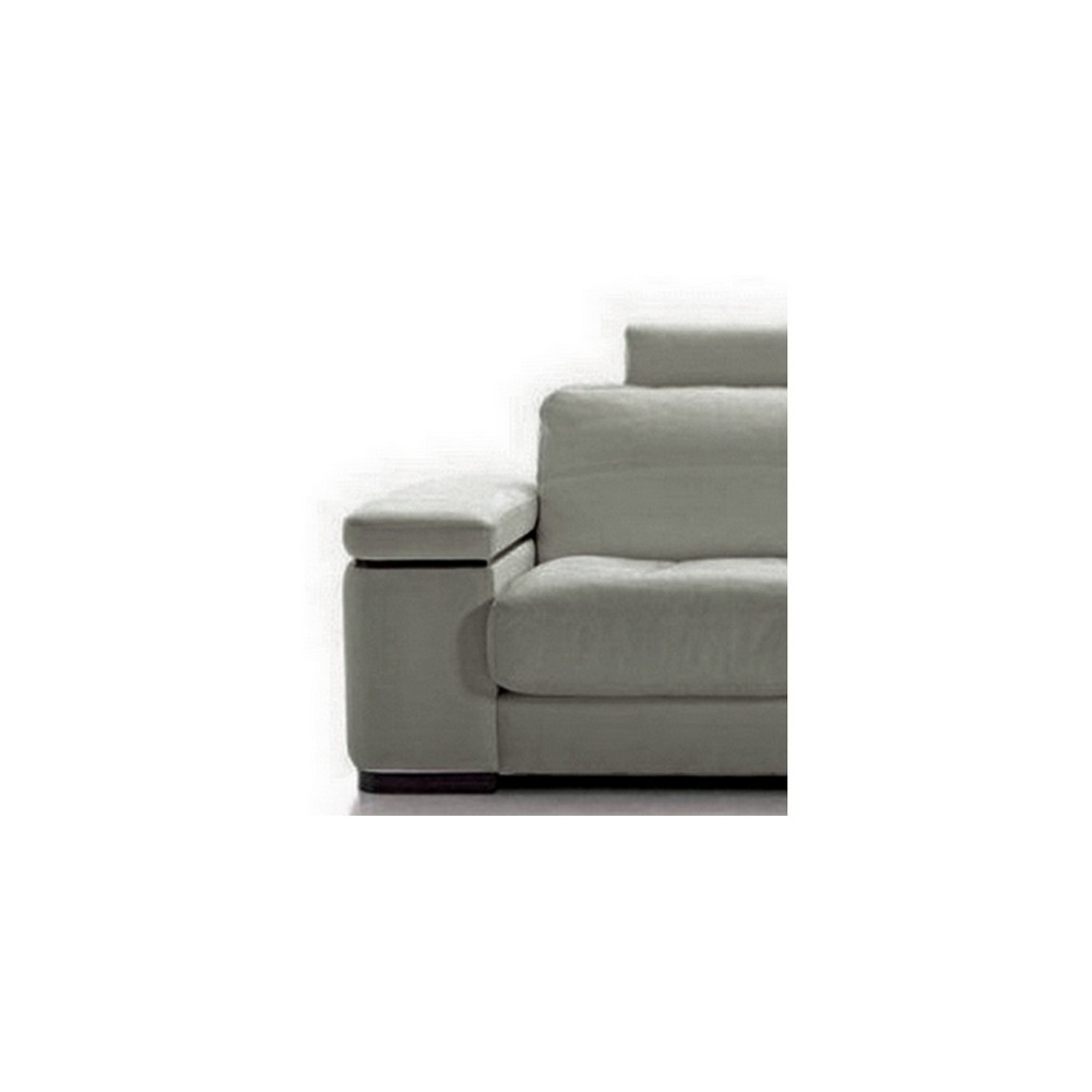 Fauteuil une place en cuir italien MAISON BLANCHE, gris clair