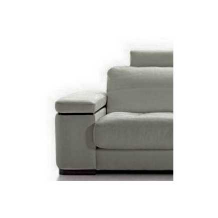 Fauteuil une place en cuir italien MAISON BLANCHE, gris clair