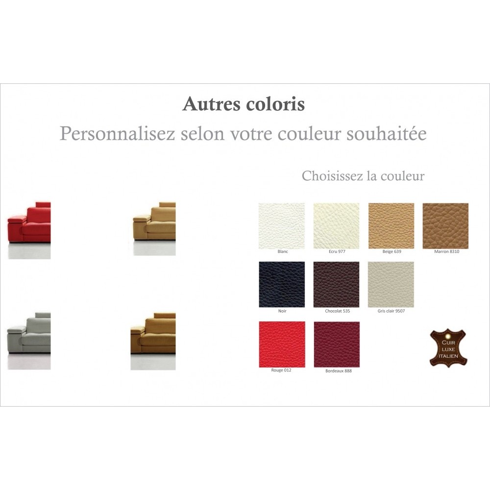Fauteuil une place en cuir italien MAISON BLANCHE, couleur personnalisée Fauteuil une place en cuir italien MAISON BLANCHE, couleur personnalisée