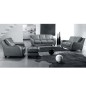 Ensemble AMSTERDAM 3 places et 2 places et fauteuil en 100 % TOUT cuir prestige luxe italien Gris foncé , livraison sous 7 jours