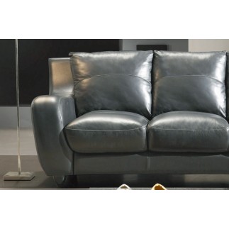 Ensemble AMSTERDAM 3 places et 2 places et fauteuil en 100 % TOUT cuir prestige luxe italien Gris foncé , livraison sous 7 jours