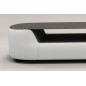 Table basse design, plateau de verre foncé, ALESIA, Blanc Table basse design, plateau de verre foncé, ALESIA, Blanc
