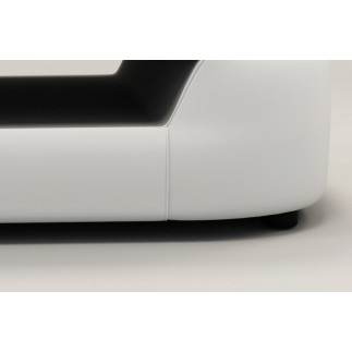 Table basse design, plateau de verre foncé, ALESIA, Blanc