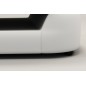 Table basse design, plateau de verre foncé, ALESIA, Blanc Table basse design, plateau de verre foncé, ALESIA, Blanc