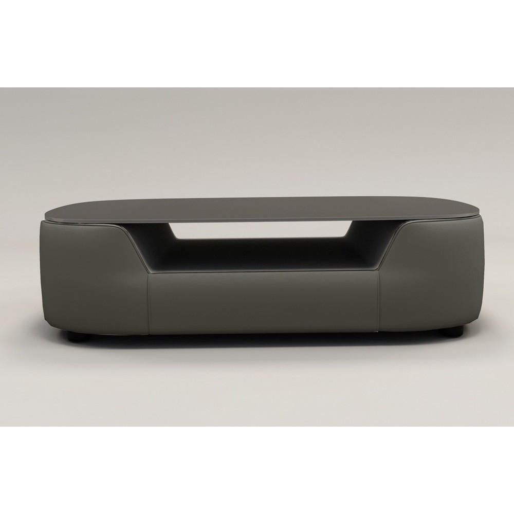 Table basse design, plateau de verre foncé, ALESIA, Gris foncé Table basse design, plateau de verre foncé, ALESIA, Gris foncé