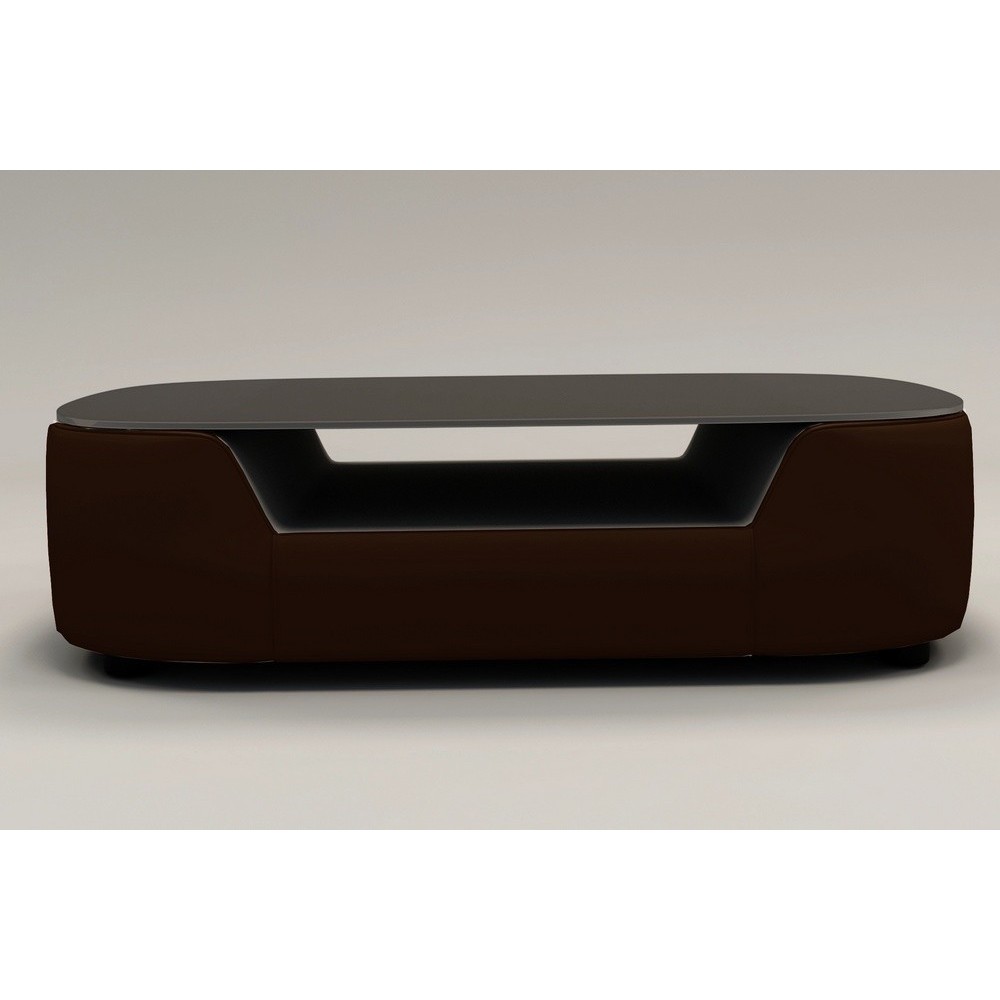 Table basse design, plateau de verre foncé, ALESIA, chocolat Table basse design, plateau de verre foncé, ALESIA, chocolat