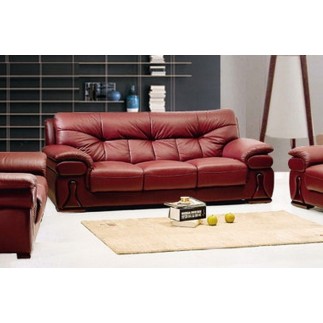 Canapé CAMBRIDGE 3 places en 100% Tout cuir haut de gamme italien, Bordeaux, en STOCK LIVRAISON SOUS 7 JOURS