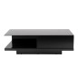 Table basse design, noir brillant, plateau de verre foncé, CINDY Table basse design, noir brillant, plateau de verre foncé, CINDY