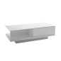 Table basse design, blanc brillant, plateau de verre clair, CINDY Table basse design, blanc brillant, plateau de verre clair, CINDY