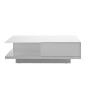Table basse design, blanc brillant, plateau de verre clair, CINDY Table basse design, blanc brillant, plateau de verre clair, CINDY
