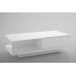 Table basse design, blanc brillant, plateau de verre clair, CINDY Table basse design, blanc brillant, plateau de verre clair, CINDY