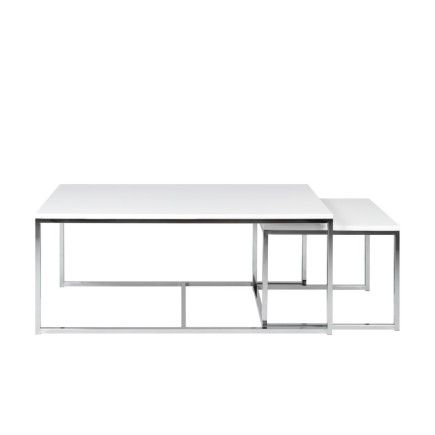 Ensemble de 3 tables basses contemporaines COSTA, Blanc