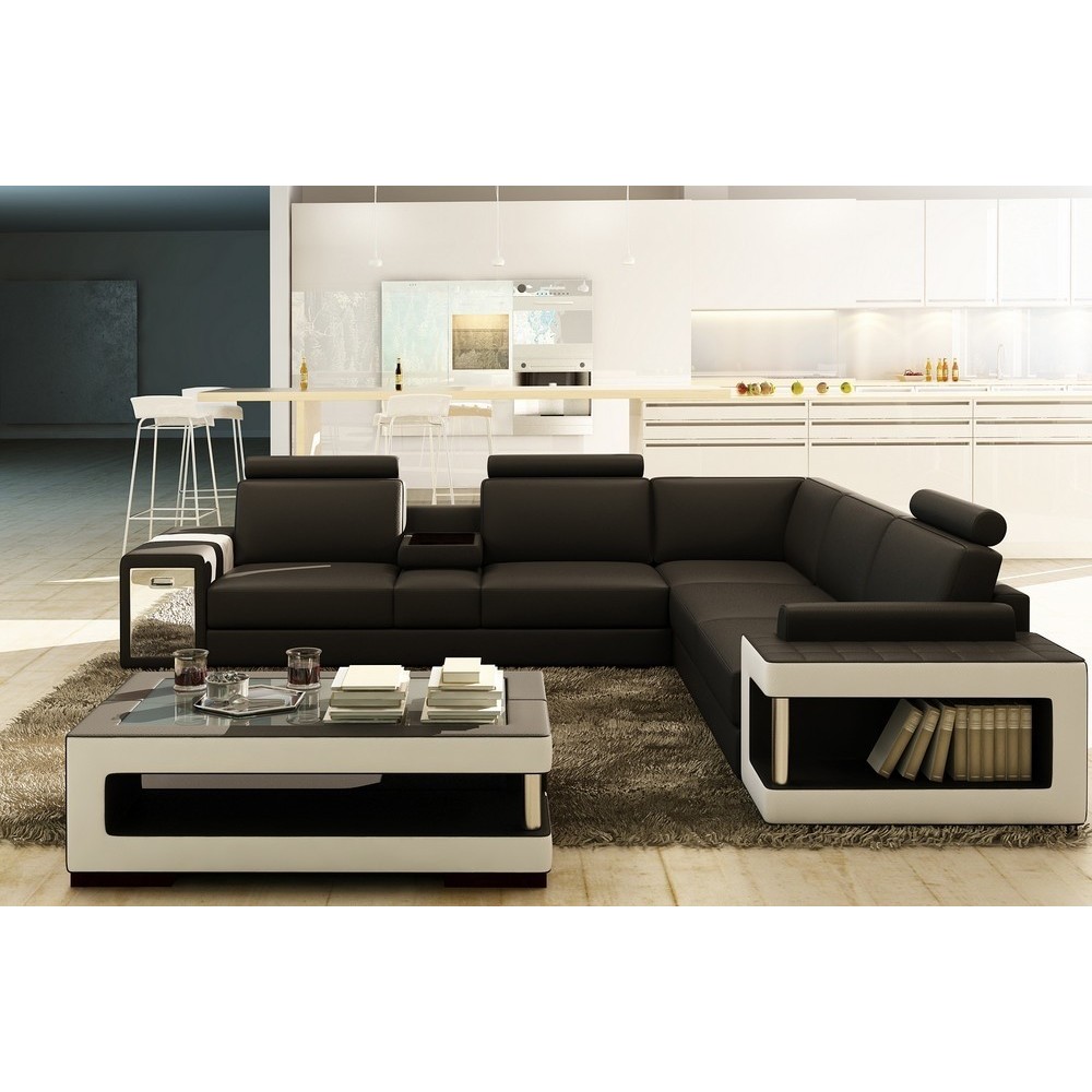 Canapé d'angle en cuir luxe italien 5/6 places XERUS, cuir haut de gamme italien vachette. Cuir Prestige luxe. Noir et blanc, an Canapé d'angle en cuir luxe italien 5/6 places XERUS, cuir haut de gamme italien vachette. Cuir Prestige luxe. Noir et blanc, an
