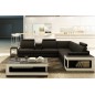 Canapé d'angle en cuir luxe italien 5/6 places XERUS, cuir haut de gamme italien vachette. Cuir Prestige luxe. Noir et blanc, an Canapé d'angle en cuir luxe italien 5/6 places XERUS, cuir haut de gamme italien vachette. Cuir Prestige luxe. Noir et blanc, an