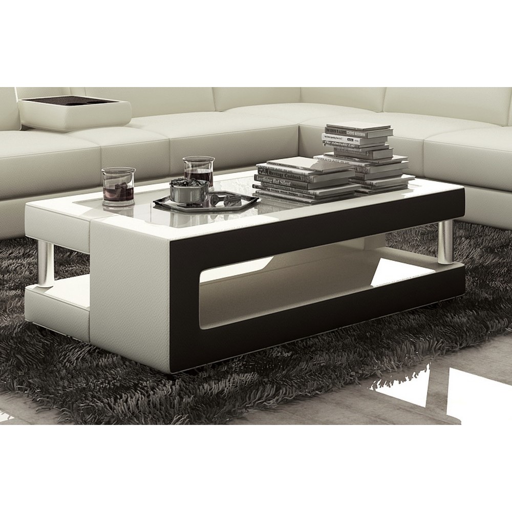Table basse design de qualité, blanc et noir, XERI Table basse design de qualité, blanc et noir, XERI