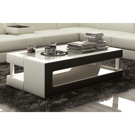 Table basse design de qualité, blanc et noir, XERI