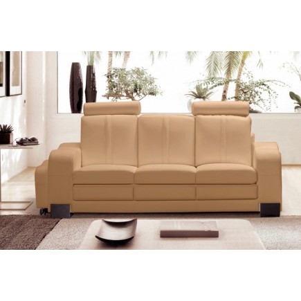 Canapé 3 places en cuir italien ROSSO, beige