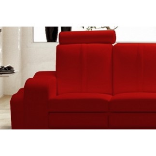 Canapé 2 places en cuir italien ROSSO, rouge