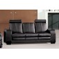 Ensemble composé d'un canapé 3 places et d'un canapé 2 places et d'un fauteuil en cuir luxe italien, ROSSO, noir Ensemble composé d'un canapé 3 places et d'un canapé 2 places et d'un fauteuil en cuir luxe italien, ROSSO, noir