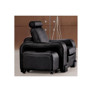 Ensemble composé d'un canapé 3 places et d'un canapé 2 places et d'un fauteuil en cuir luxe italien, ROSSO, noir