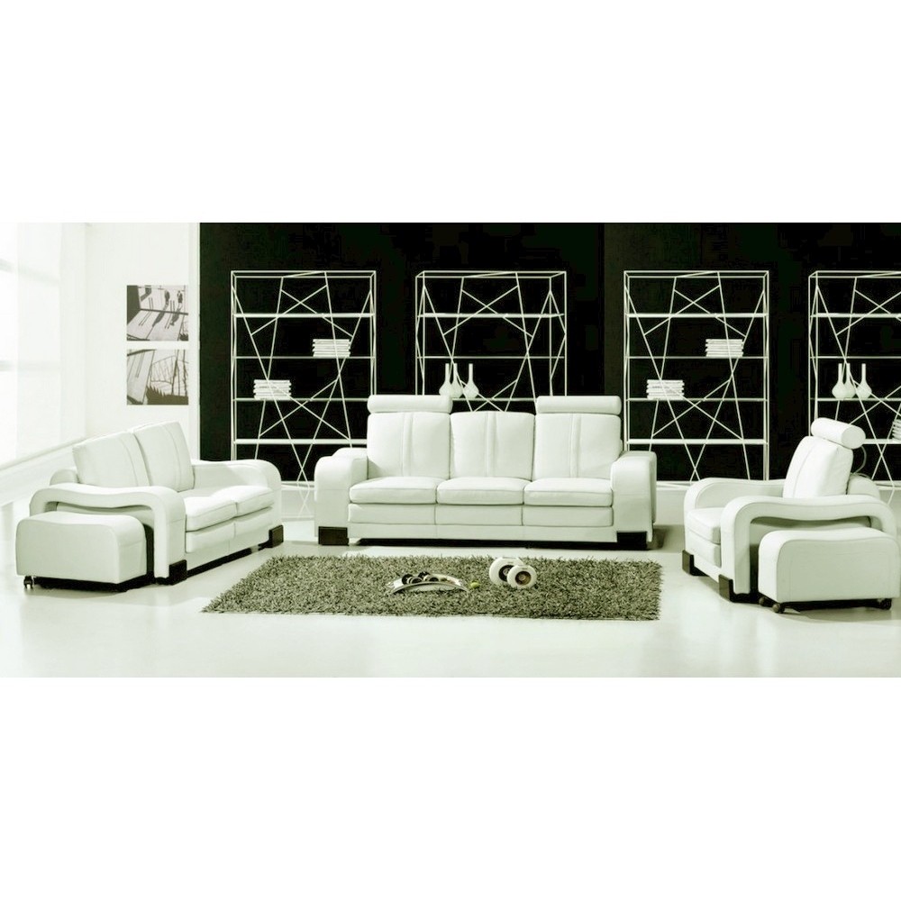 Ensemble composé d'un canapé 3 places et d'un canapé 2 places et d'un fauteuil en cuir luxe italien, ROSSO, écru Ensemble composé d'un canapé 3 places et d'un canapé 2 places et d'un fauteuil en cuir luxe italien, ROSSO, écru