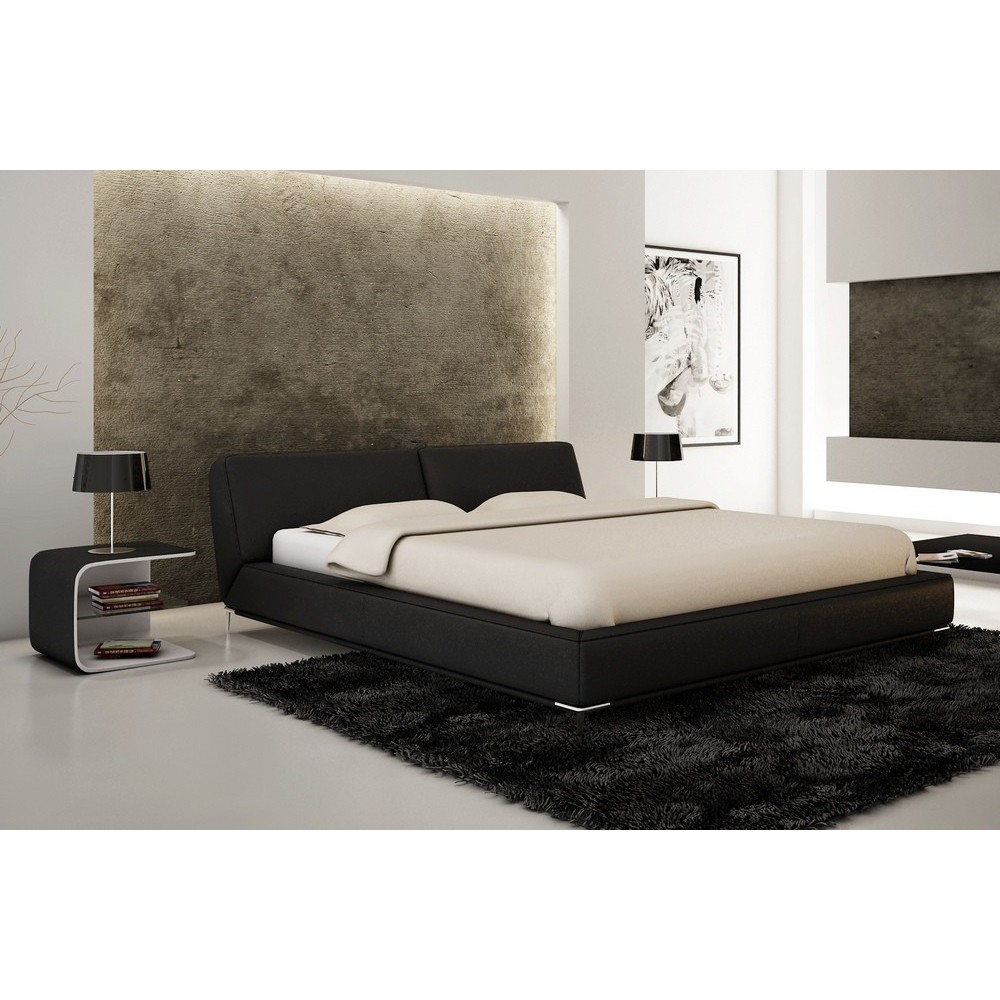 Lit design en cuir italien de luxe LETTO, noir, 160x200 Lit design en cuir italien de luxe LETTO, noir, 160x200