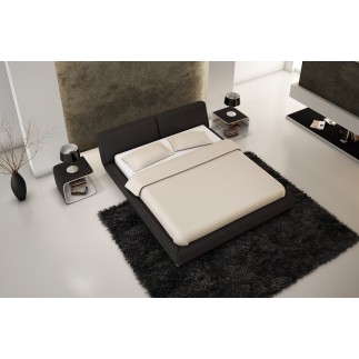 Lit design en cuir italien de luxe LETTO, noir, 180x200